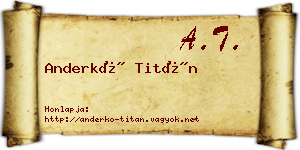 Anderkó Titán névjegykártya